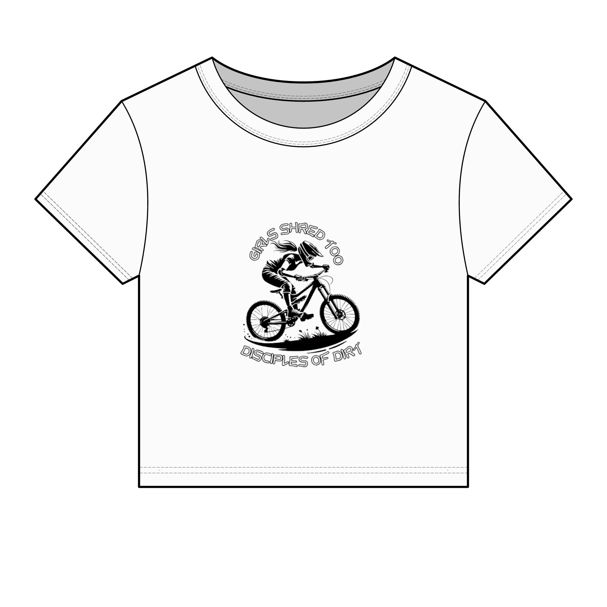 Women's Baby Tee — 'Disciples of Dirt' Mountain Biker Graphic